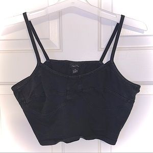 Black bustier design crop top